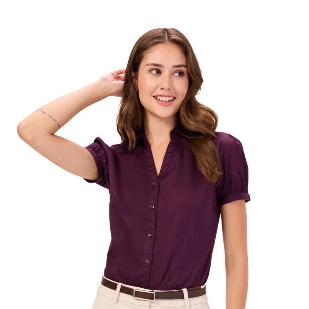 Apt 9 Women's Button Down Shirt Rich Purple